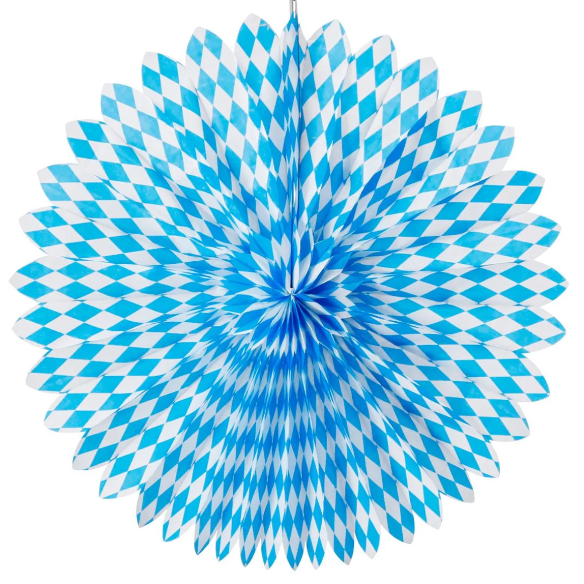 Abanico Decorativo De Papel Roseta 75 Cm Ø Azul Blanco