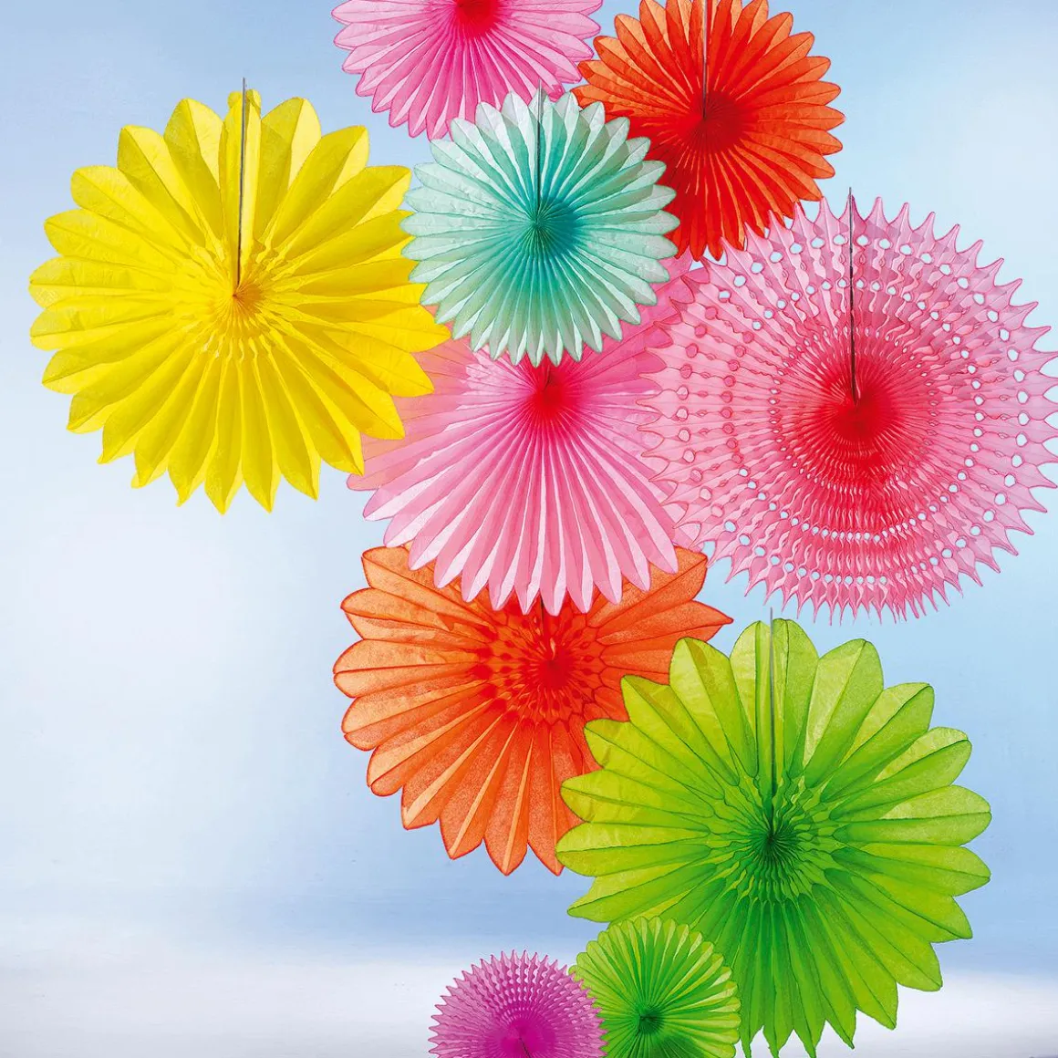 Abanicos Decorativo Verde Amarillo Ø 30 Cm