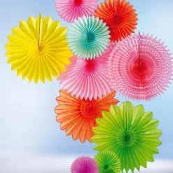 Abanicos Decorativos Naranja Ø 44 Cm