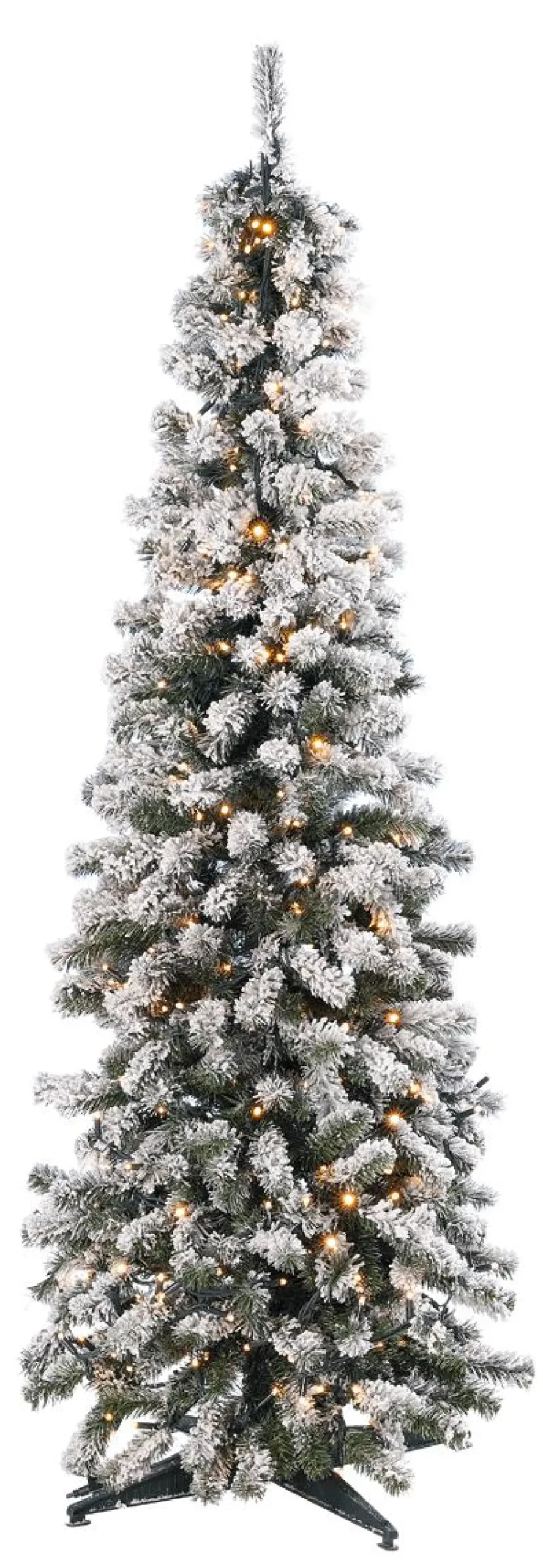 Abeto Artificial, Estrecho, Cubierto De Nieve Con LED 180 Cm