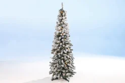 Abeto Artificial, Estrecho, Cubierto De Nieve Con LED 210 Cm