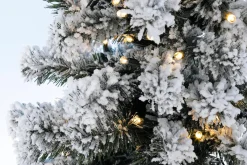 Abeto Artificial, Estrecho, Cubierto De Nieve Con LED 210 Cm