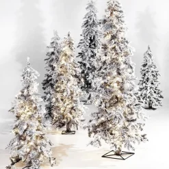 Abeto De Invierno, Abeto Artificial De Luvi Con Nieve Con Luz LED, 210 Cm