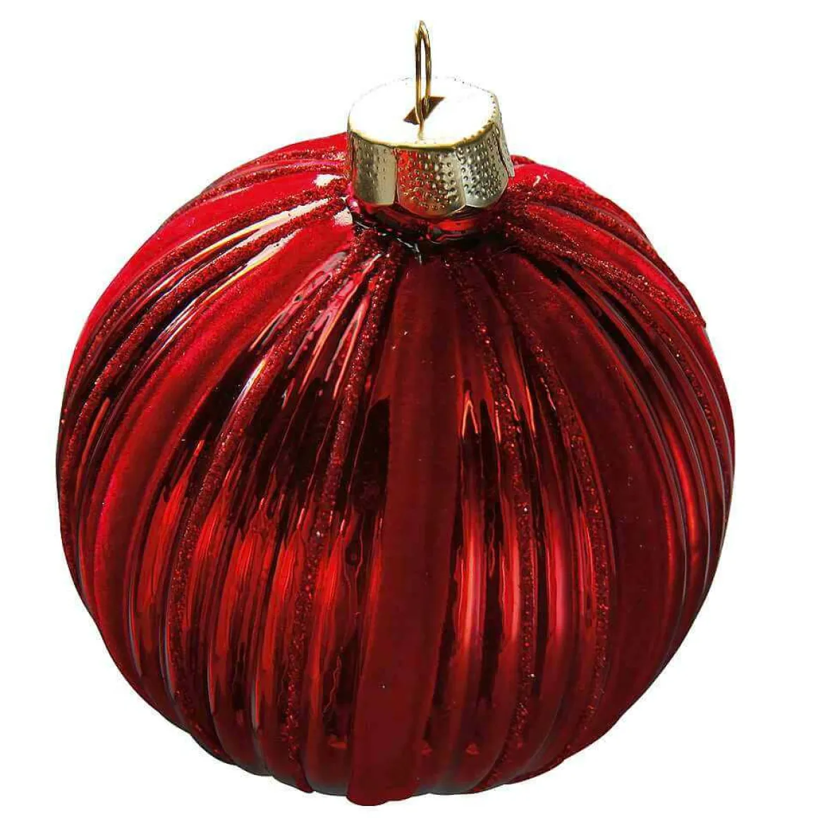 Adorno De Navidad Terciopelo Rojo, 8 Cm, 2 Piezas