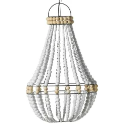 Araña De Luces De Canasto "Shabby Chic" Blanco