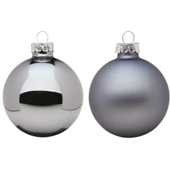 Bola De Navidad De Vidrio 6 Cm, Azul Piedra, 10 Piezas