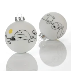 Bola De Navidad De Vidrio "Ártico" 8 Cm, 12 Piezas