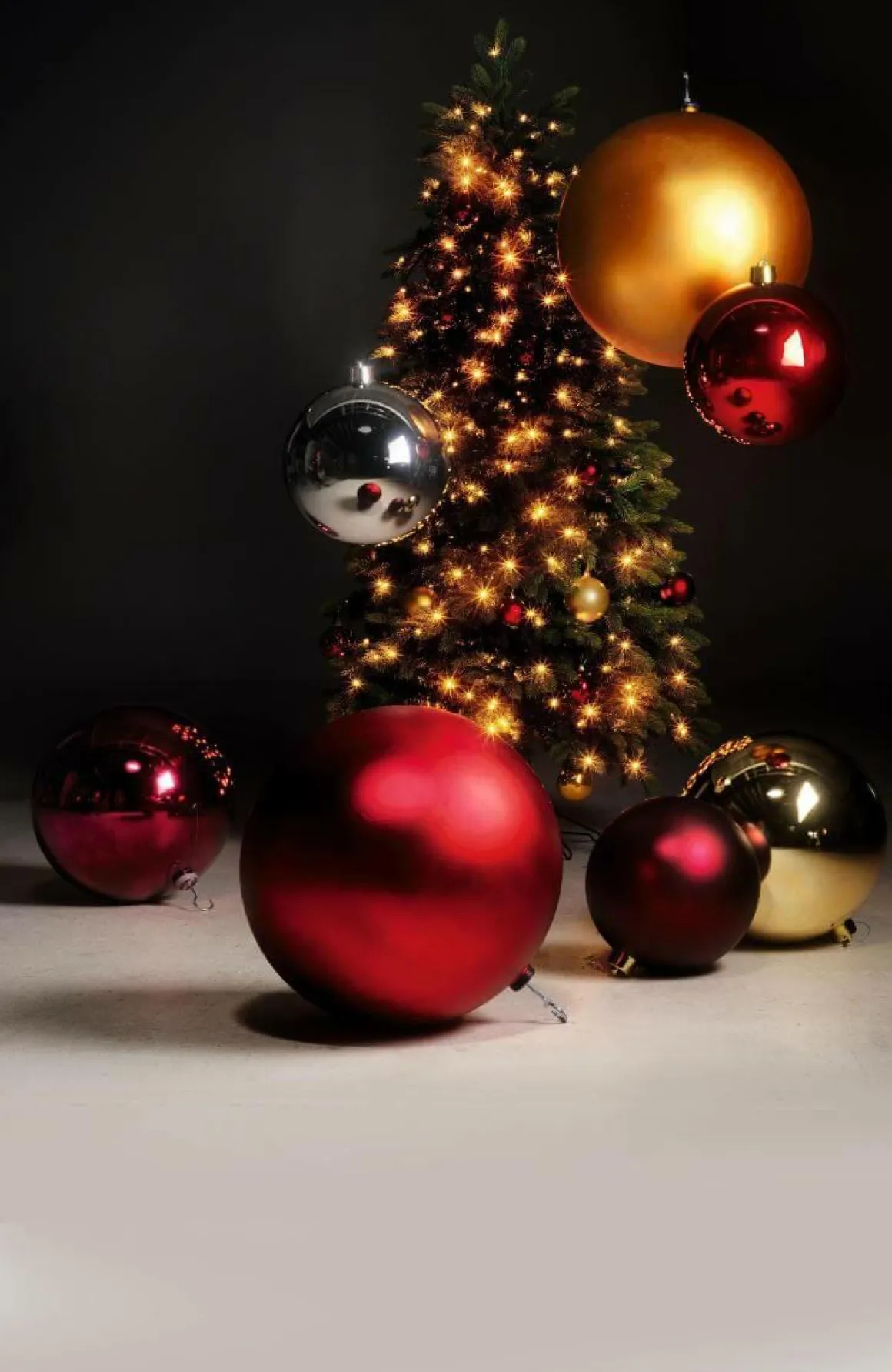 Bola De Navidad XXL Plata Brillante, 50 Cm