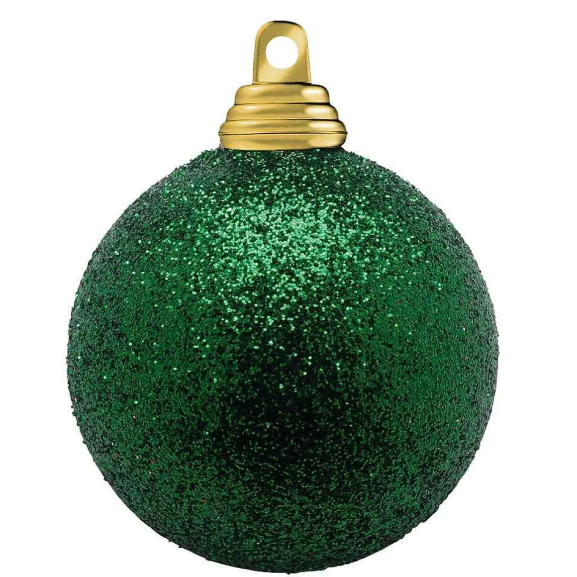 Bolas De Navidad Con Purpurina En Plástico Verde Abeto, 6 Cm Ø - 6 Piezas