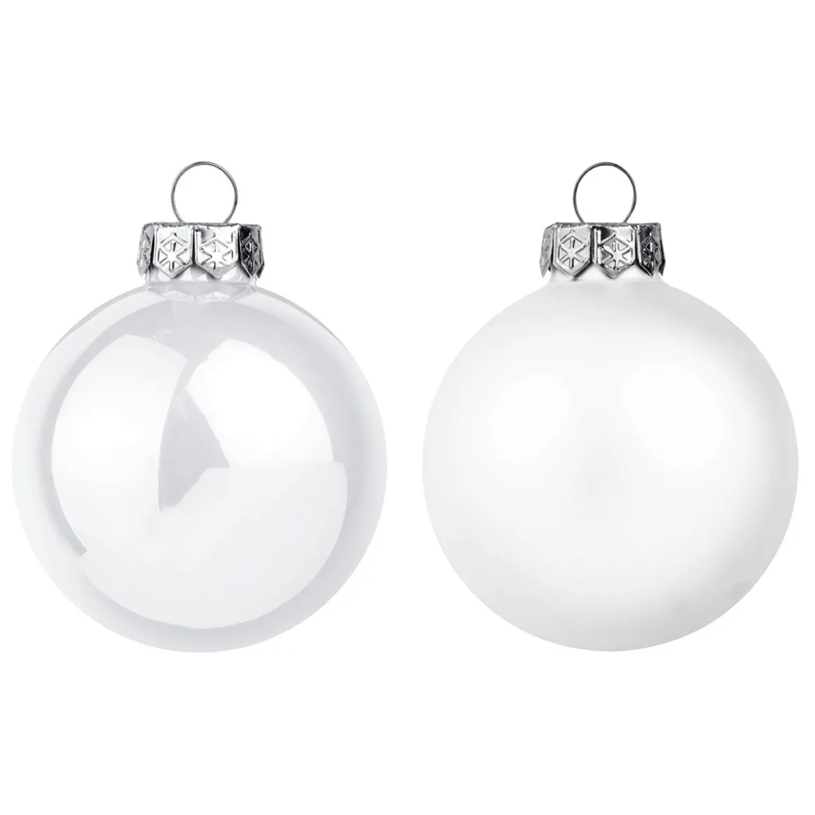 Bolas De Navidad De Cristal Blanco 6 Cm Ø - 24 Piezas