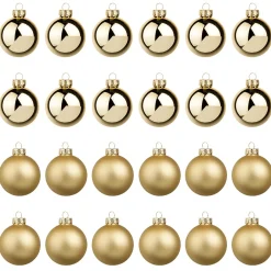Bolas De Navidad De Cristal Dorado 6 Cm Ø - 24 Piezas