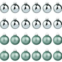 Bolas De Navidad De Cristal Plateado 6 Cm Ø - 24 Piezas