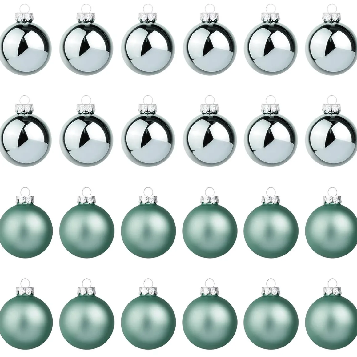 Bolas De Navidad De Cristal Plateado 6 Cm Ø - 24 Piezas