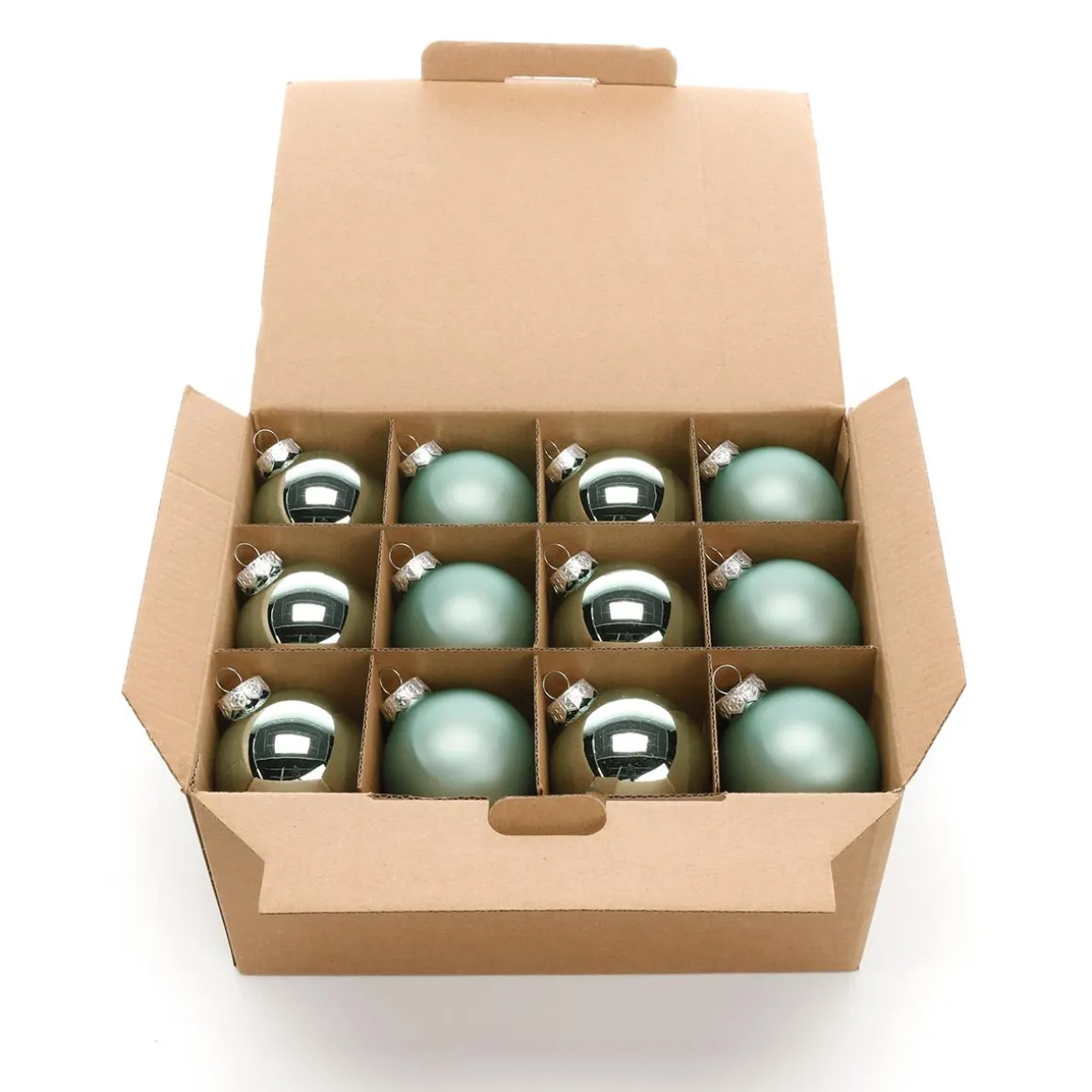 Bolas De Navidad De Cristal Plateado 6 Cm Ø - 24 Piezas