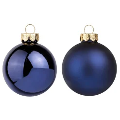 Bolas De Navidad De Cristal Azul Noche 8 Cm Ø - 12 Piezas