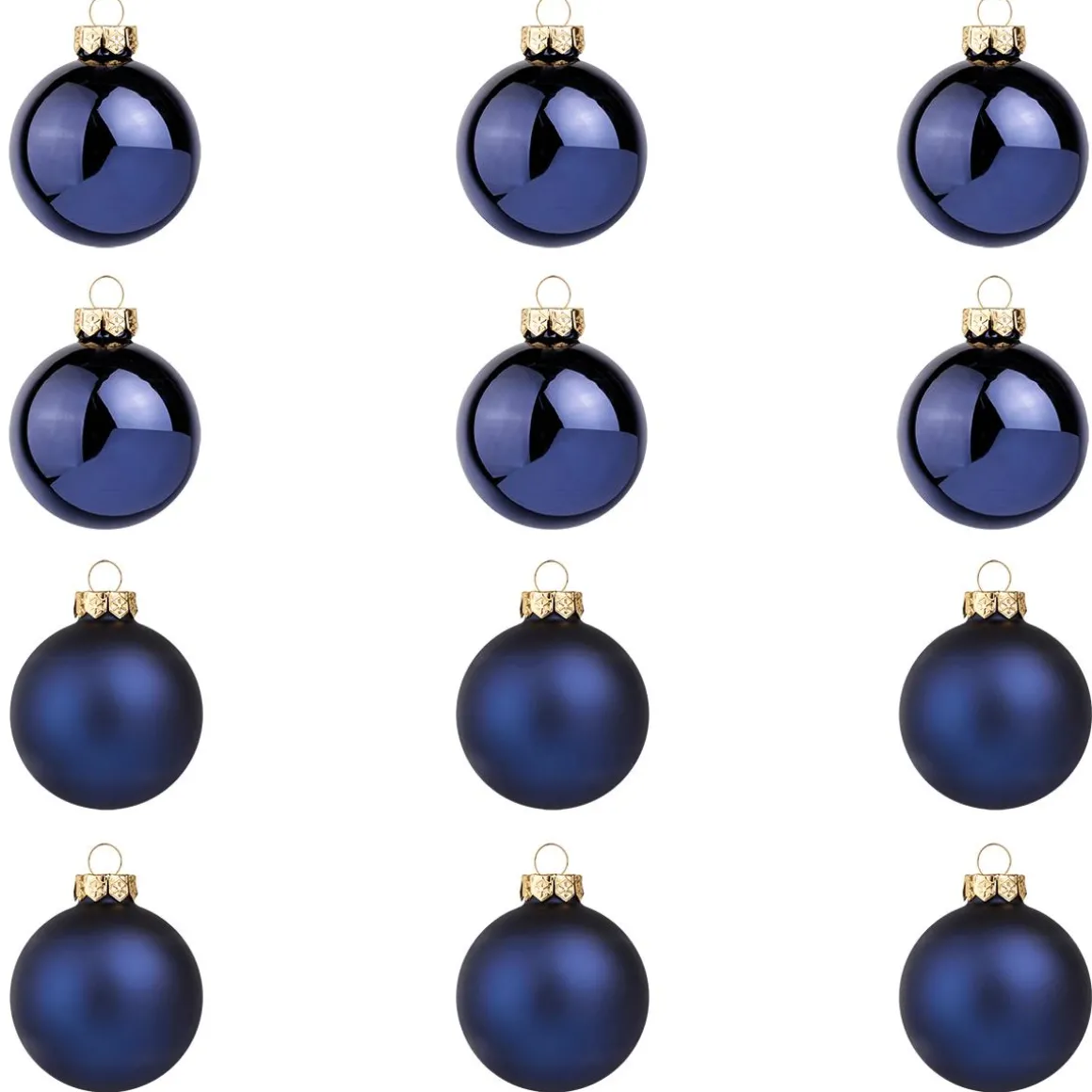 Bolas De Navidad De Cristal Azul Noche 8 Cm Ø - 12 Piezas