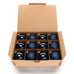 Bolas De Navidad De Cristal Azul Noche 8 Cm Ø - 12 Piezas