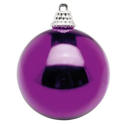 Bolas De Navidad De Plástico Brillante De Color Púrpura, 6 Cm Ø - 24 Piezas