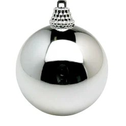 Bolas De Navidad De Plástico Plateado Brillante, 6 Cm Ø - 24 Piezas