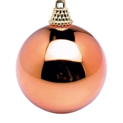 Bolas De Navidad De Plástico Rojo Cobre Brillante, 6 Cm Ø - 24 Piezas