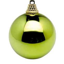 Bolas De Navidad De Plástico Verde Claro Brillante, 6 Cm Ø - 24 Piezas