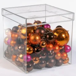Bolas De Navidad De Plástico Brillante Color Marrón Turrón, 6 Cm Ø - 24 Piezas