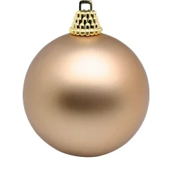 Bolas De Navidad De Plástico Bronce Mate, 6 Cm Ø - 24 Piezas