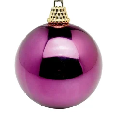 Bolas De Navidad De Plástico Rojo Mora Brillante, 8 Cm Ø - 12 Piezas