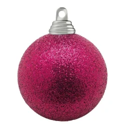 Bolas De Navidad De Plástico Con Purpurina En Color Rosa, 6 Cm Ø - 6 Piezas