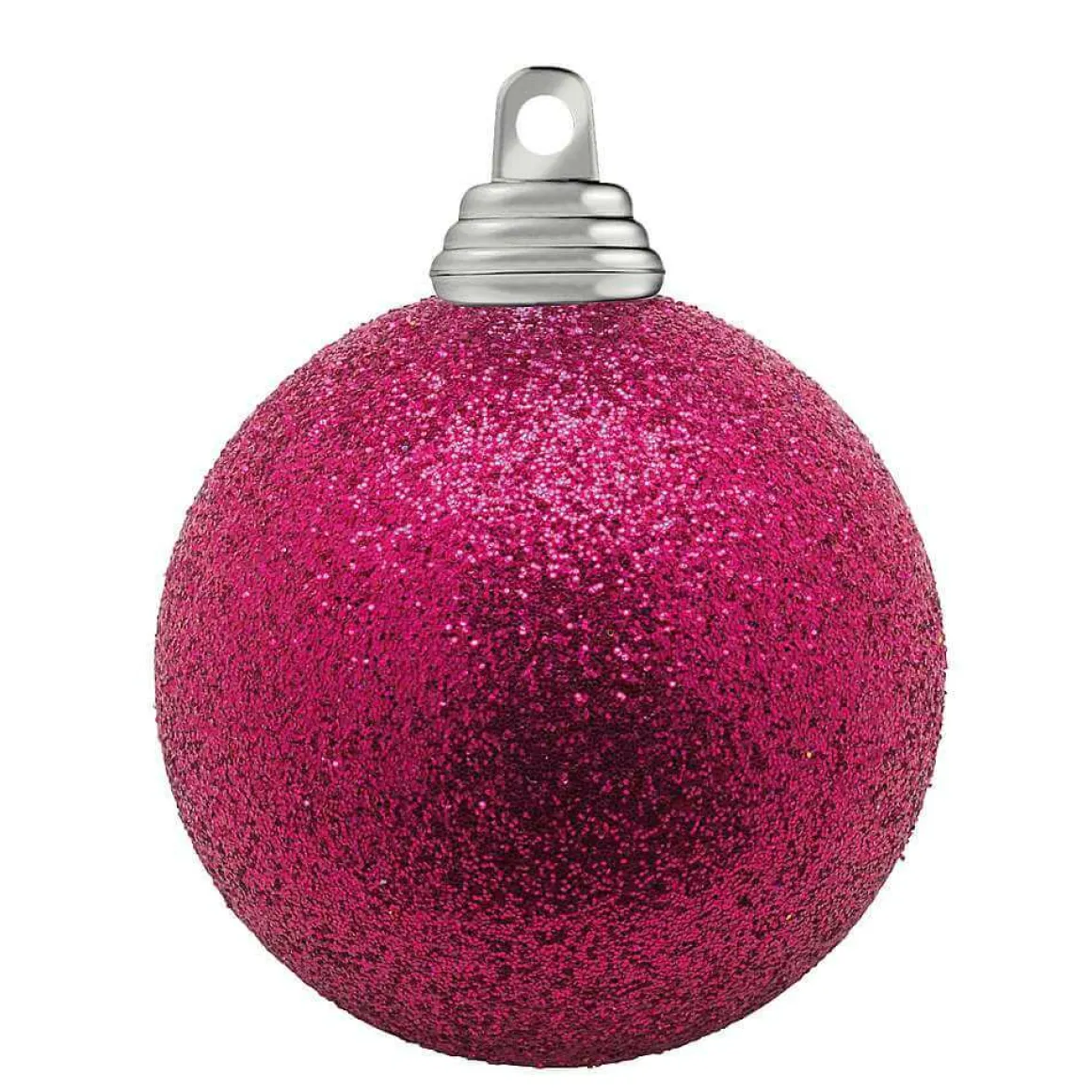 Bolas De Navidad De Plástico Con Purpurina En Color Rosa, 6 Cm Ø - 6 Piezas