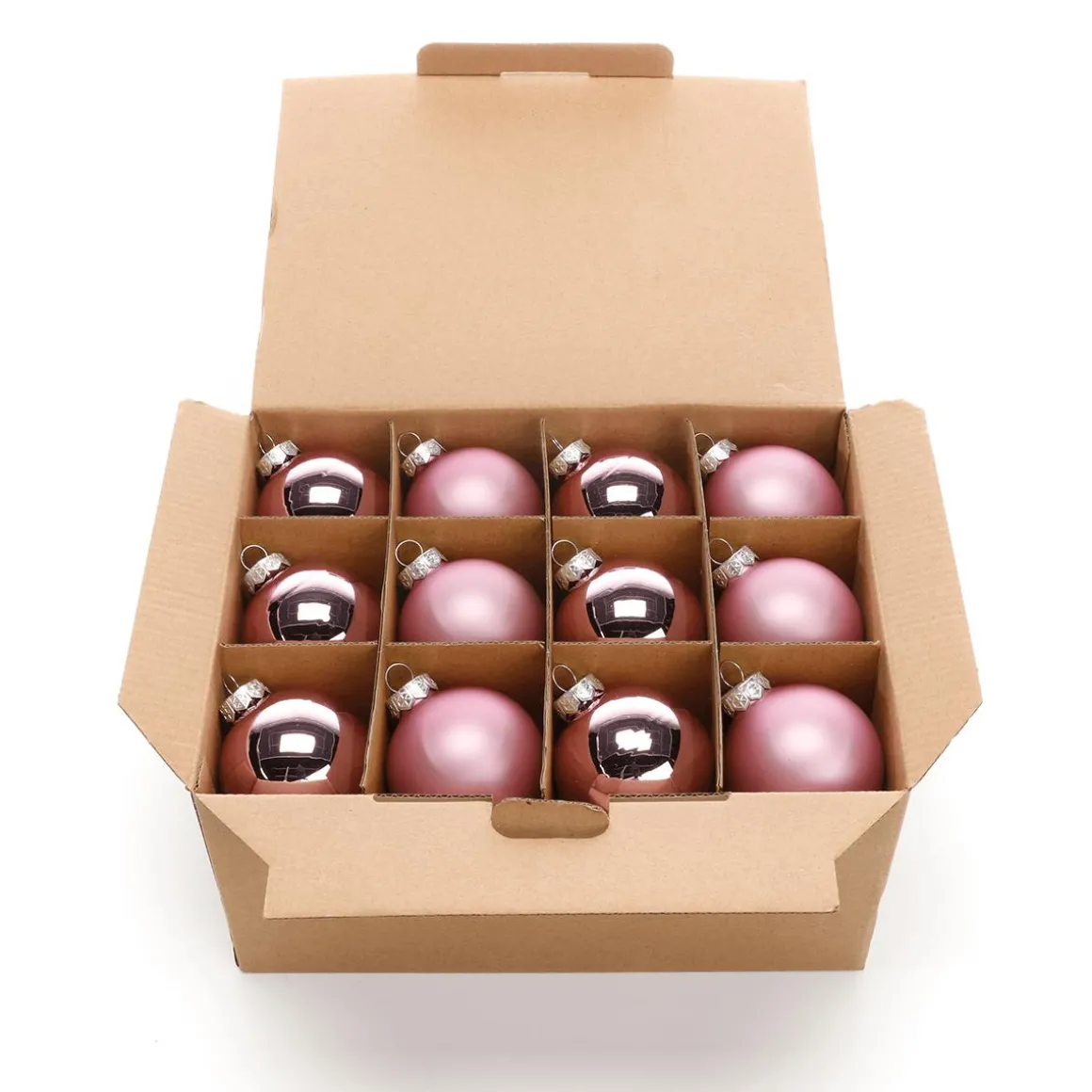 Bolas De Navidad De Polvo En Vidrio 6 Cm Ø - 24 Piezas