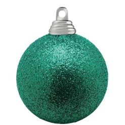 Bolas De Navidad De Purpurina En Plástico Verde Agua, 6 Cm Ø - 6 Piezas