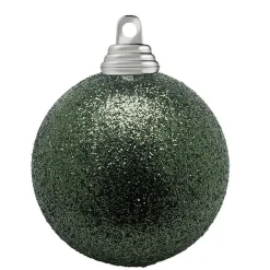 Bolas De Navidad De Purpurina En Plástico Verde Salvia, 6 Cm Ø - 6 Piezas