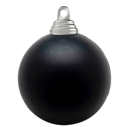 Bolas De Navidad Negras, Mate, De Plástico Ignífugo, 6 Cm Ø - 24 Piezas