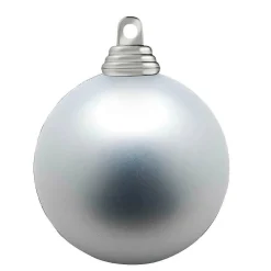 Bolas De Navidad Plateadas, Mate, De Plástico Ignífugo, 6 Cm Ø - 24 Piezas