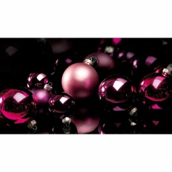 Bolas De Navidad Rosas Y Brillantes De Plástico Ignífugo De 6 Cm De Diámetro - 24 Unidades.
