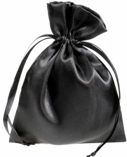 Bolsitas De Satén 18 Cm, 30 Piezas, Negro