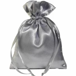 Bolsitas De Satén 18 Cm, 30 Piezas, Plata