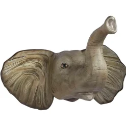 Cabeza De Elefante Anchura 109 Cm, Gris/natural