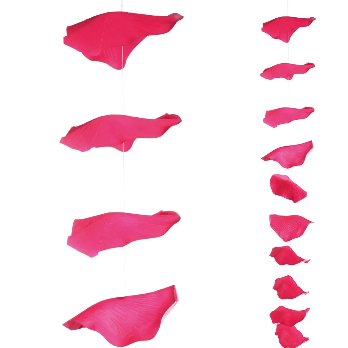 Cadena De Hojas De Rosas Decorativas, 170 Cm, Fucsia, 3 Piezas