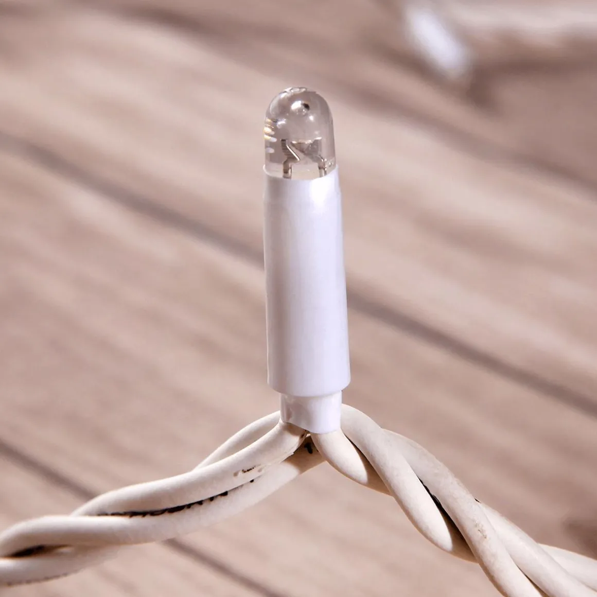 Cadena De Luz De Bajo Voltaje Blanca 10m IP44 Blanco Cálido
