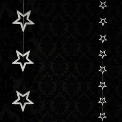 Cadena Decorativa De Estrellas Ø 13 Cm, 200 Cm, Plata