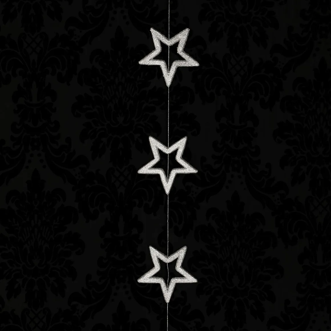 Cadena Decorativa De Estrellas Ø 13 Cm, 200 Cm, Plata