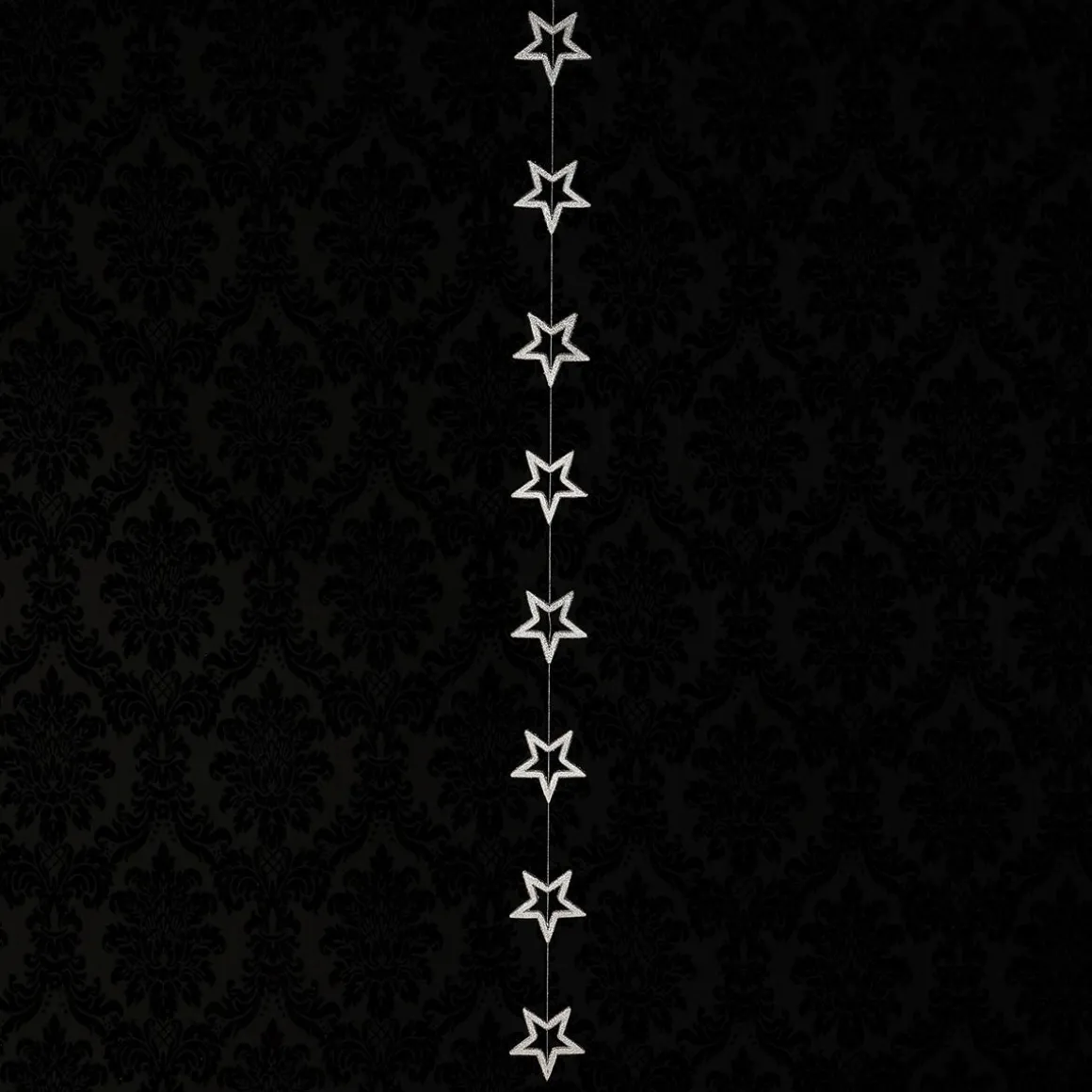 Cadena Decorativa De Estrellas Ø 13 Cm, 200 Cm, Plata