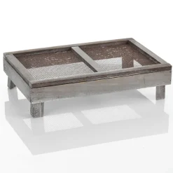 Caja De Madera Con Rejilla, 28 X 18 Cm