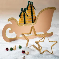 Cajas De Cartón De Regalo Color Dorado, 10 Pz.