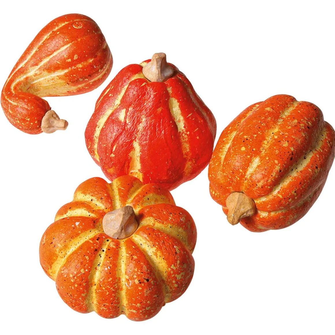 Calabazas De Adorno Decorativas, 11-14 Cm, 4 Piezas