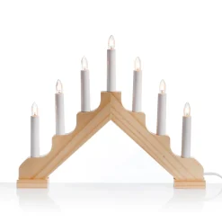 Candelabro De Adviento, 7 Llamas De Madera 37 X 4 X 30 Cm (Anchura X Profundidad X Altura)