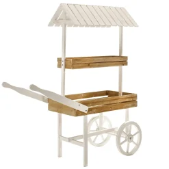 Carro De Exposición De Madera De 2 Niveles