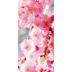 Cartel De Tela Ignífuga "flores De Cerezo Rosa" De Tela De Bandera 100 X 200 Cm